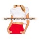 Wholesale cheap pure cotton women summer blank crop top in white